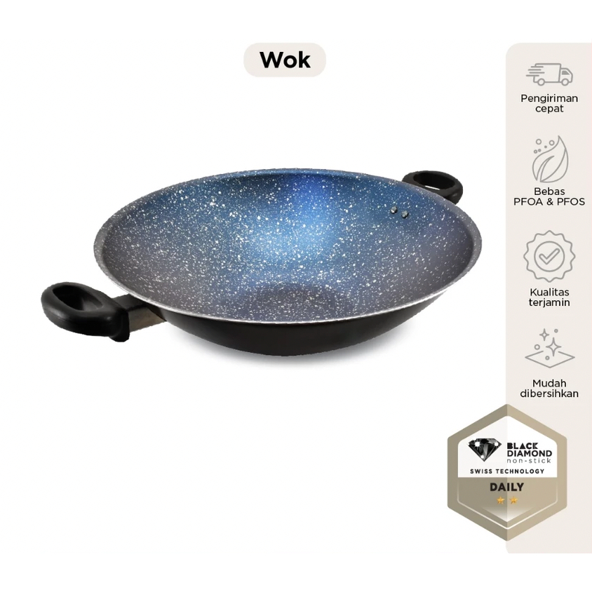 Maxim Galaxy Wok 36 cm | Maxim Wajan Panci Penggorengan Teflon Anti Lengket 36 cm