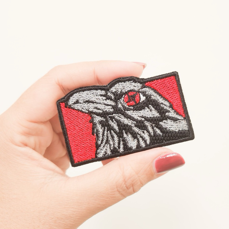 PATCH BORDIR EYE BIRD / BADGE BORDIR RED EYE CROW / ARMY IRON PATCH