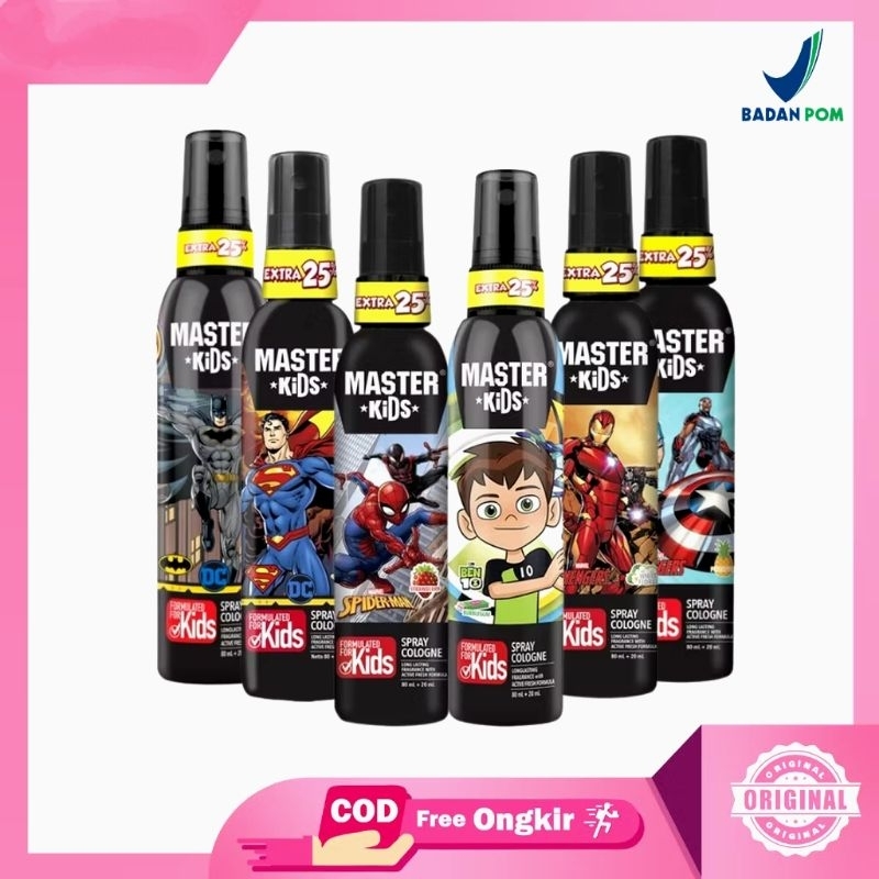 MASTER KIDS spray cologne 100ml | batman | captain america | ben 10 | iron man | spiderman | superma