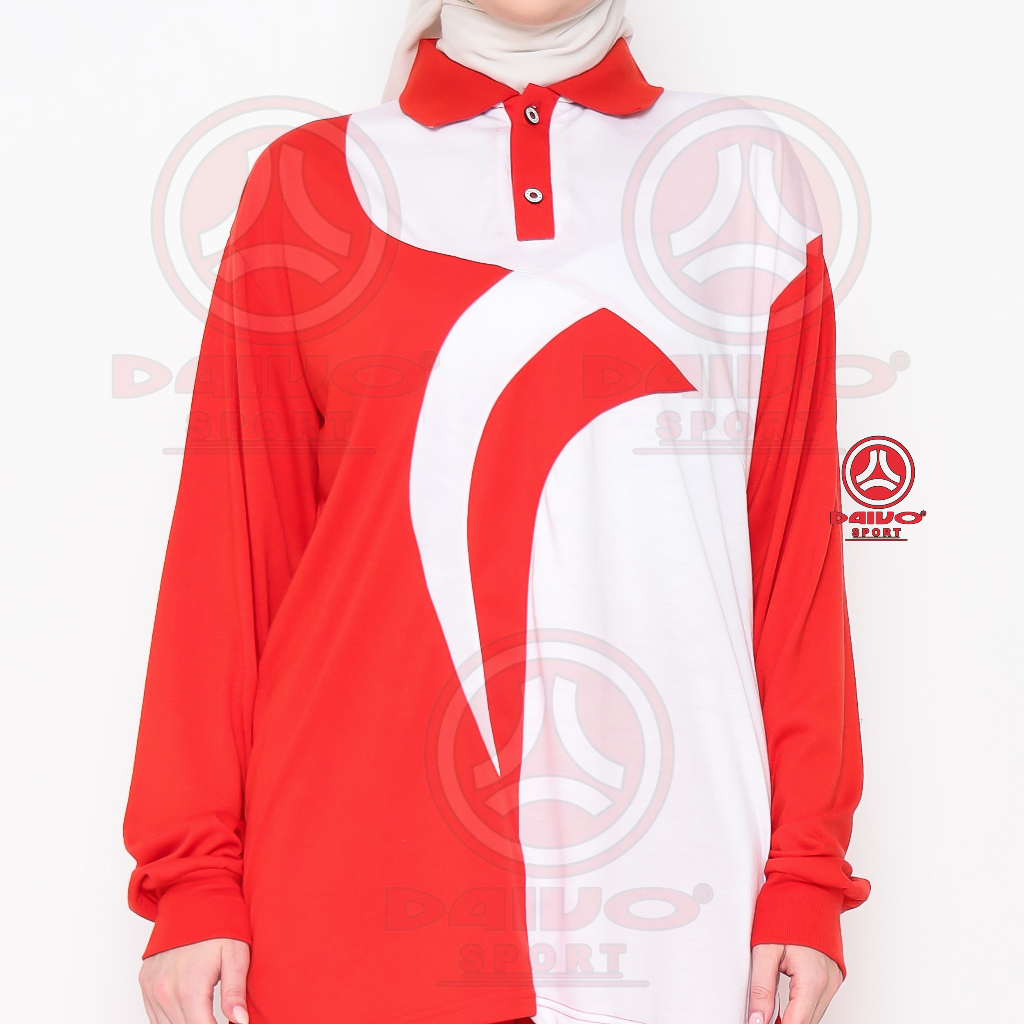 HOT SALE SETELAN BAJU SENAM MERAH PUTIH / SETELAN BAJU OLAHRAGA PRIA DAN WANITA DAIVO