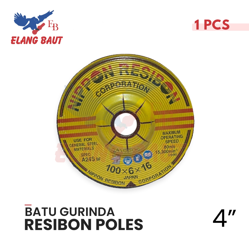 RESIBON Batu Gerinda Poles 4" x 6mm / RESIBON Batu Poles 4 Inch