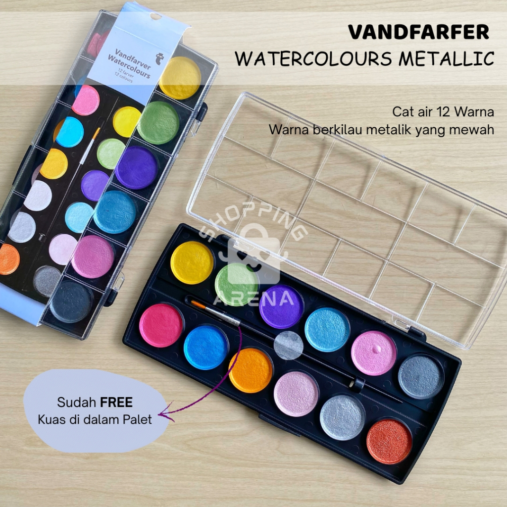 

Vandfarver Metallic Watercolor Cat Air Metalik 12 Warna Berkilau Mewah Mewarnai Melukis Menggambar Lukis Water Colour Color Pewarna Kilau Bling Blink Coloring Kualitas Bagus Cantik Pekat Premium Cair Perlengkapan Sekolah Elegant Shopping Arena Malang