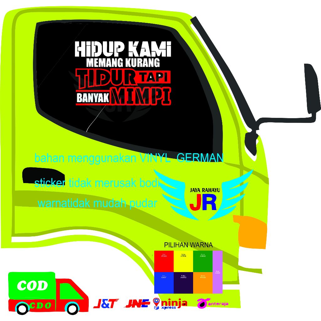 stiker kaca truk pick up stiker variasi kaca pintu truk