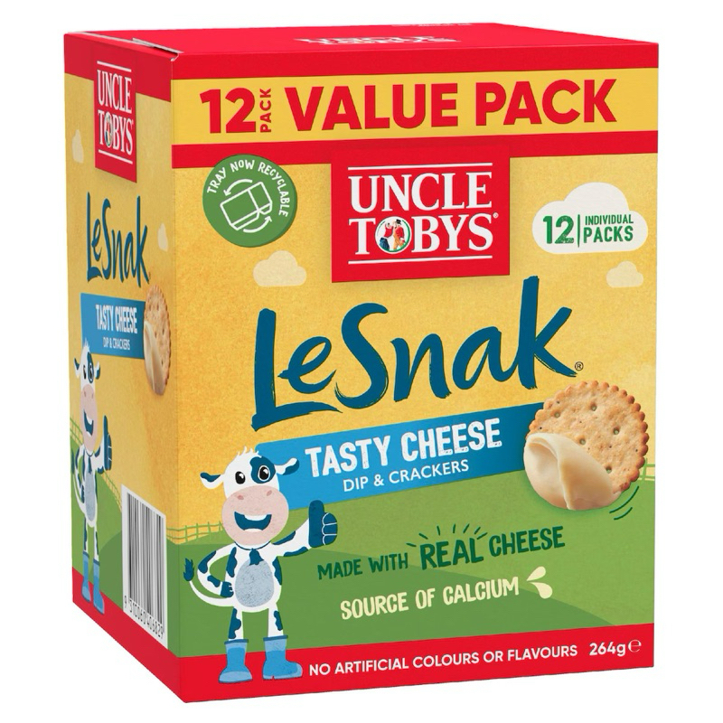 

Uncle Tobys Le Snak Tasty Cheese Dip & Crackers 12 Pack - Australia
