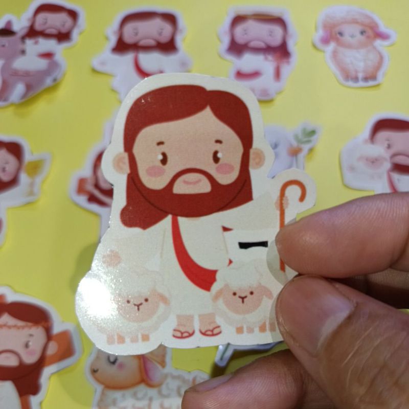 

Stiker Yesus Lucu edisi PASKAH ukuran mini dan glossy awet dan bisa dipakai untuk reward sekolah minggu