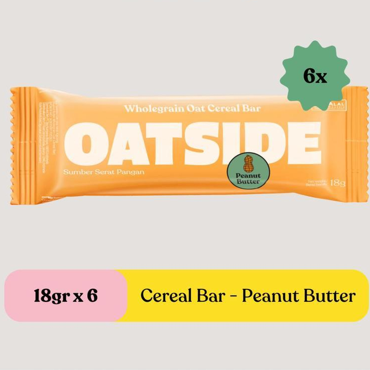 

OATSIDE Oat Cereal Bar Peanut Butter 18gr (6pcs)