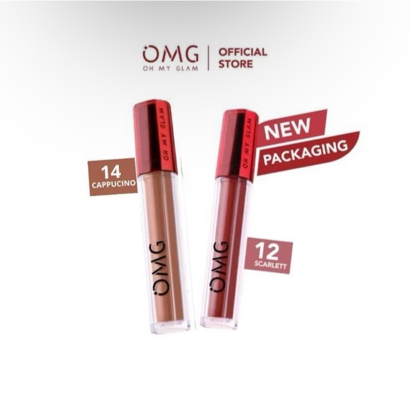 [BEST SELLER] OMG OH MY GLAM MatteLast Lip Cream Bold Coffe Ombre - 14 & 12 (cappucino & Scarlet) Li