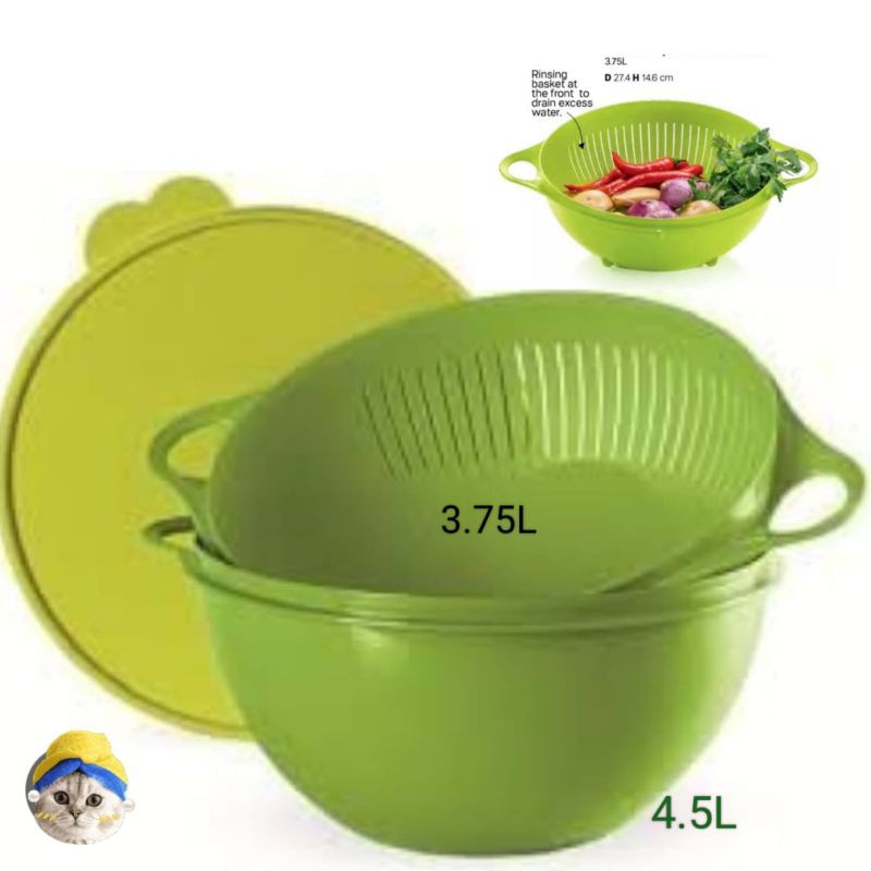 Mixing bowl with colander tupperware