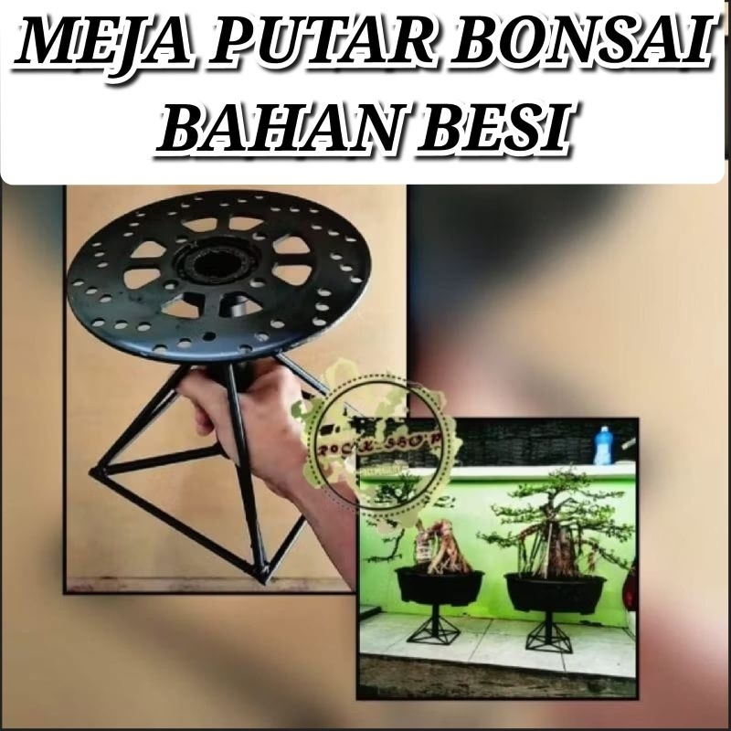 meja putar bonsai besi tebal / trimer bonsai / meja rak tanaman / dudukan bonsai / dudukan tanaman b