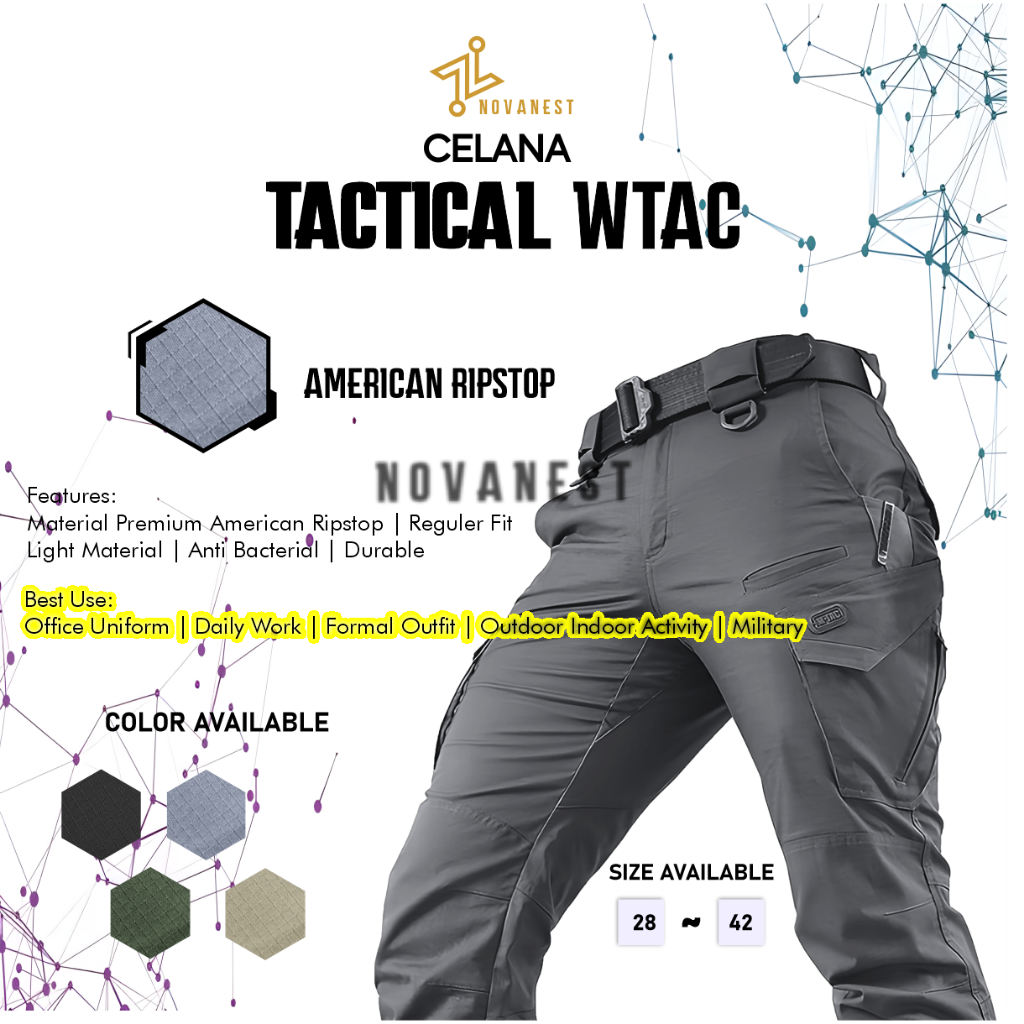 Celana Tactical Ripstop - Cargo Pants with Multiple Pockets - Outdoor & Long Tactical Pants