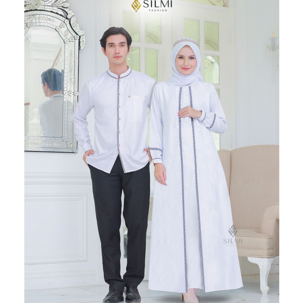 KODE Q35X Griya Naura  Gamis Putih Umroh Wanita  Silmi Madani Family  Gamis Umroh Wanita Premium  Ga