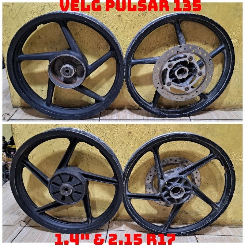 velg depan belakang sepasang bajaj pulsar 135 original copotan