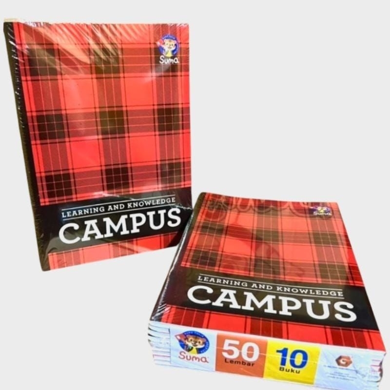 

buku tulis campus 50 lembar 10 buku merek suma ukuran boxy campus panjang