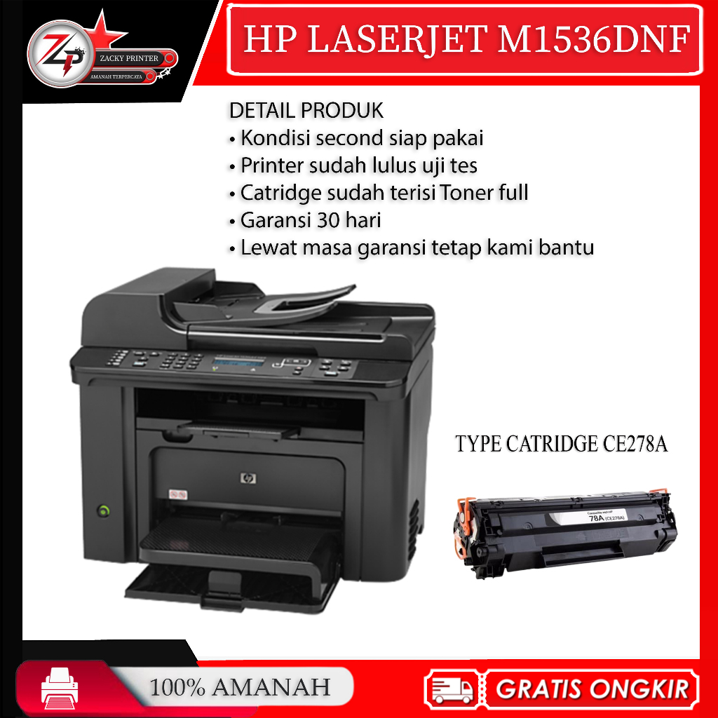 Printer HP Laserjet pro M1536dnf mfp (Bolak-balik Otomatis)