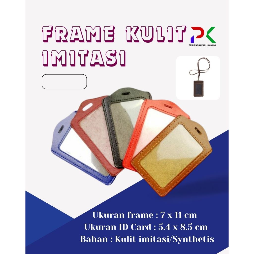 

FRAME Casing Tempat ID Card Holder KULIT Imitasi Portrait