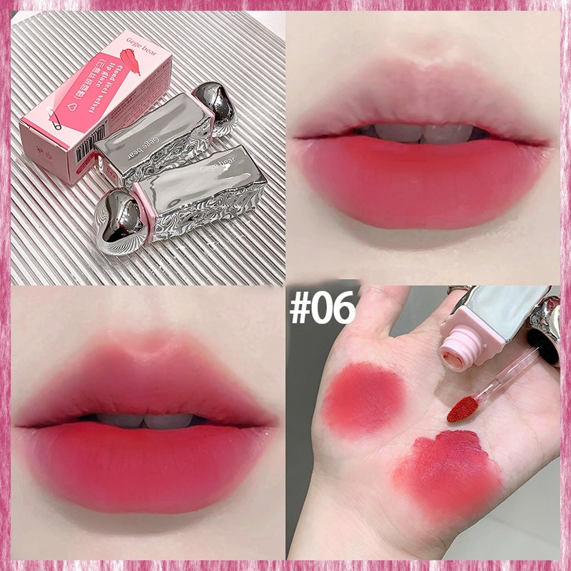 Liptint peach lucu murah tahan lama dan anti air lipcream nude matte velvet lipstik long lasting dan