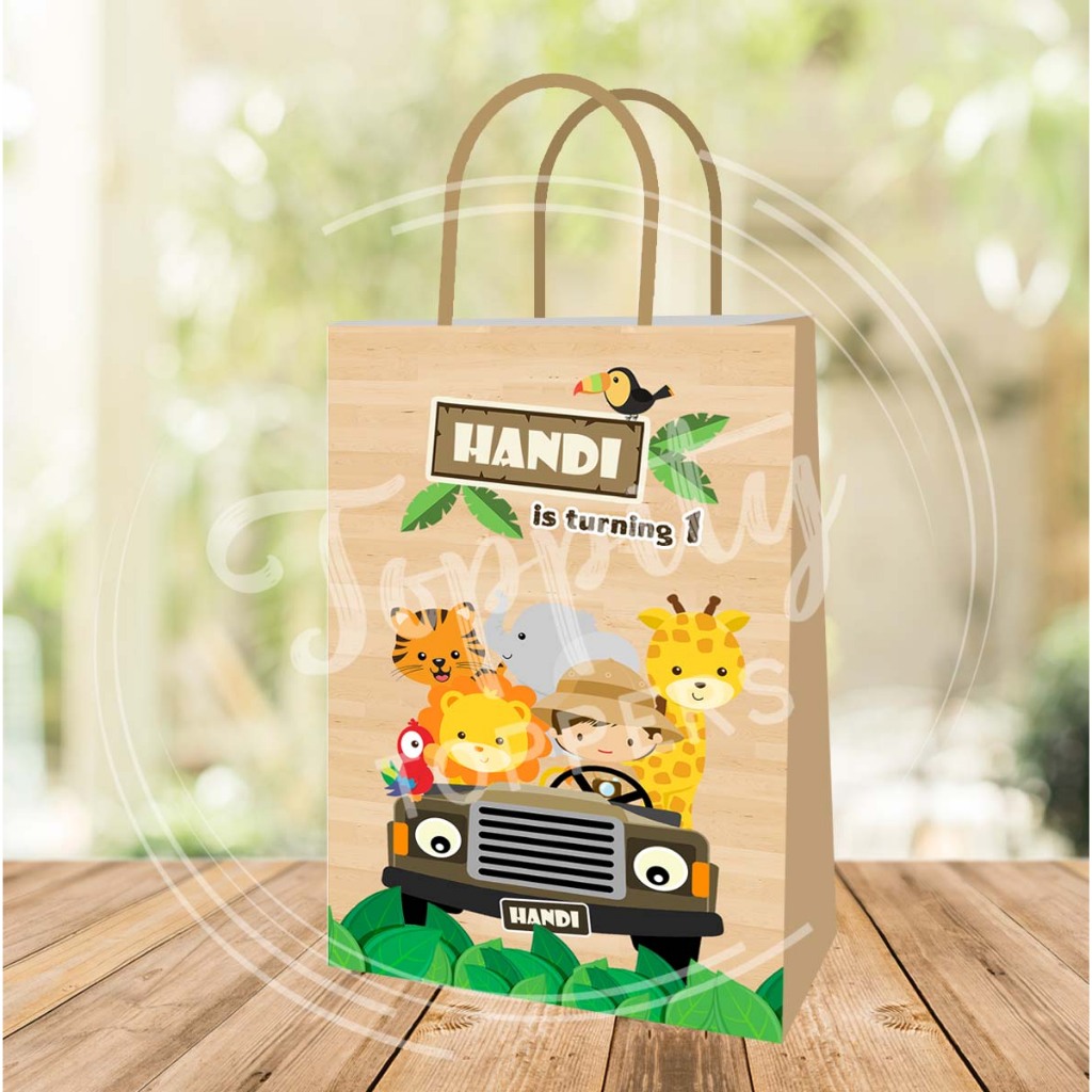 

Paperbag tas goodie bag Animal hewan safari