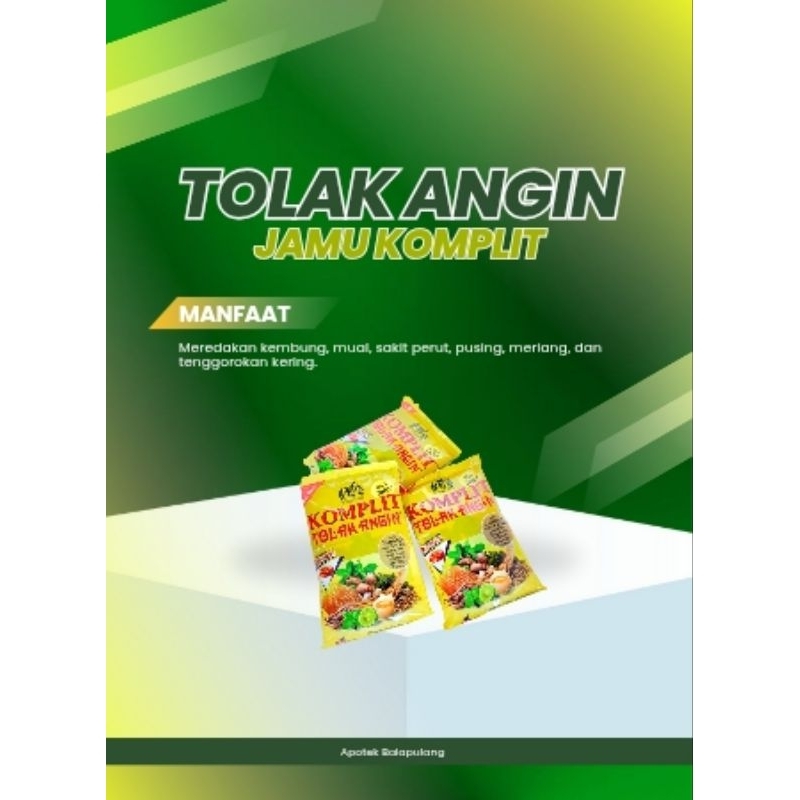 

Jamu TOLAK Angin Komplit+Telor / perpcs