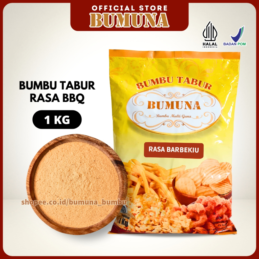 

Bumbu Tabur Rasa BBQ 1 Kg BUMUNA / Bumbu Cemilan Snack Kripik