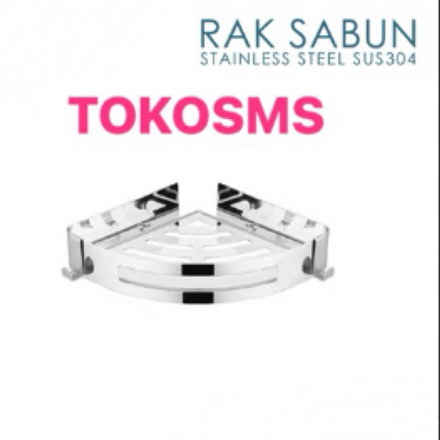 Rak sabun sudut stainless tempat botol shampo sabun pojok sudut stenlis