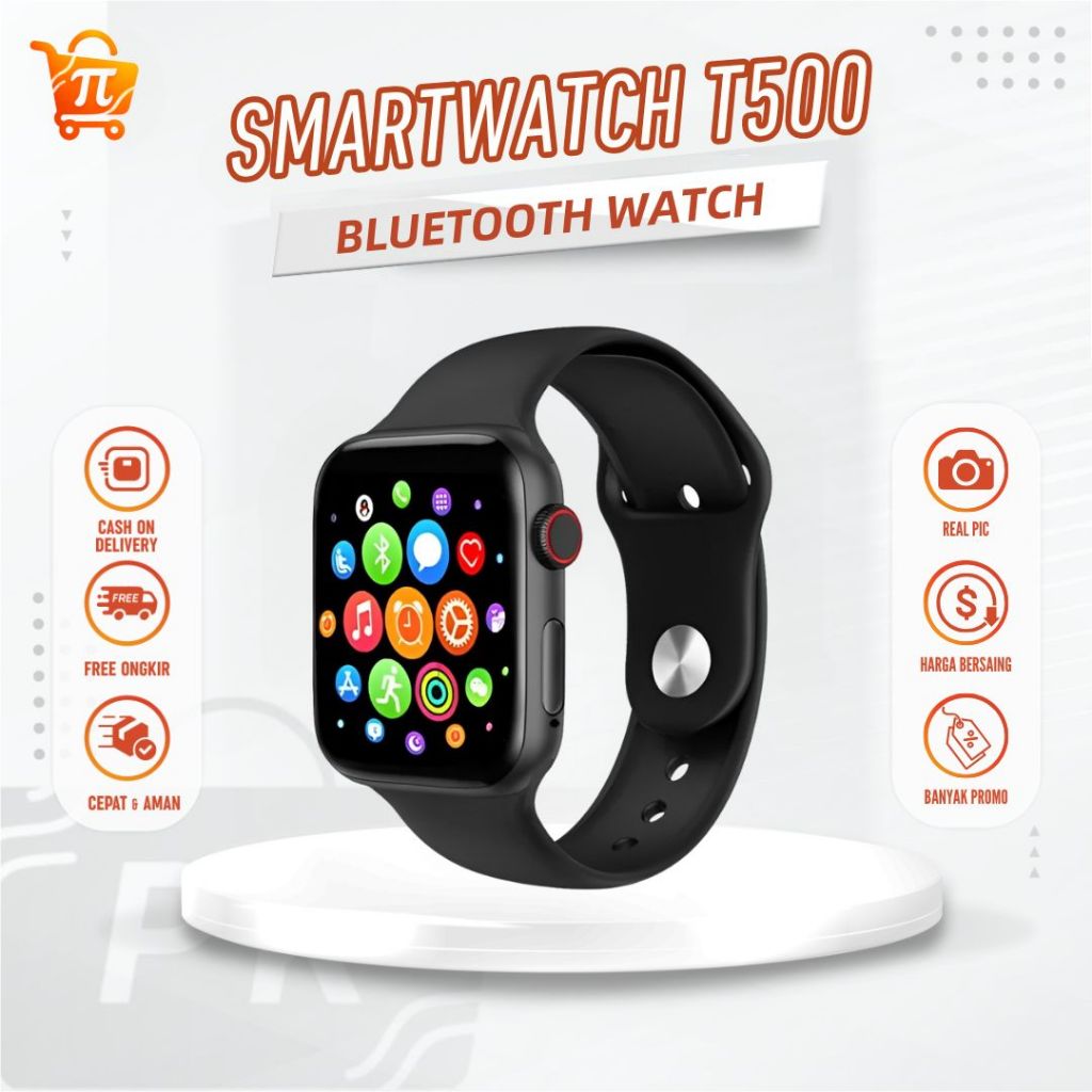 Smartwatch T500 Pria & Wanita Bluetooth Jam Tangan Bisa Telepon Custom Wallpaper Ukur Detak Jantung