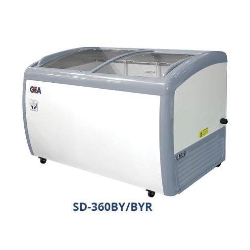 Gea SD-360BYR Sliding Curve Glass Freezer - Freezer Kaca Cembung - Freezer Premium Series Pemajang I