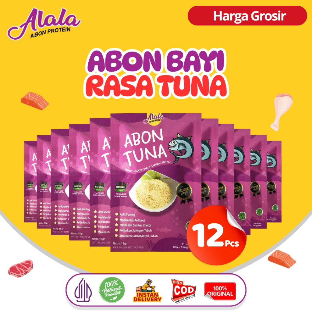 

Abon Tuna untuk Mpasi Bb Booster Bayi Premium Quality Harga Grosir Hemat - Alala