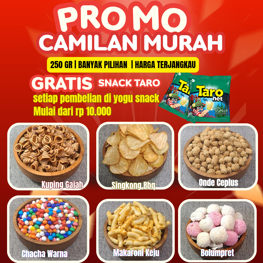 

Camilan Murah Meriah 250 Gram Kemasan Hemat