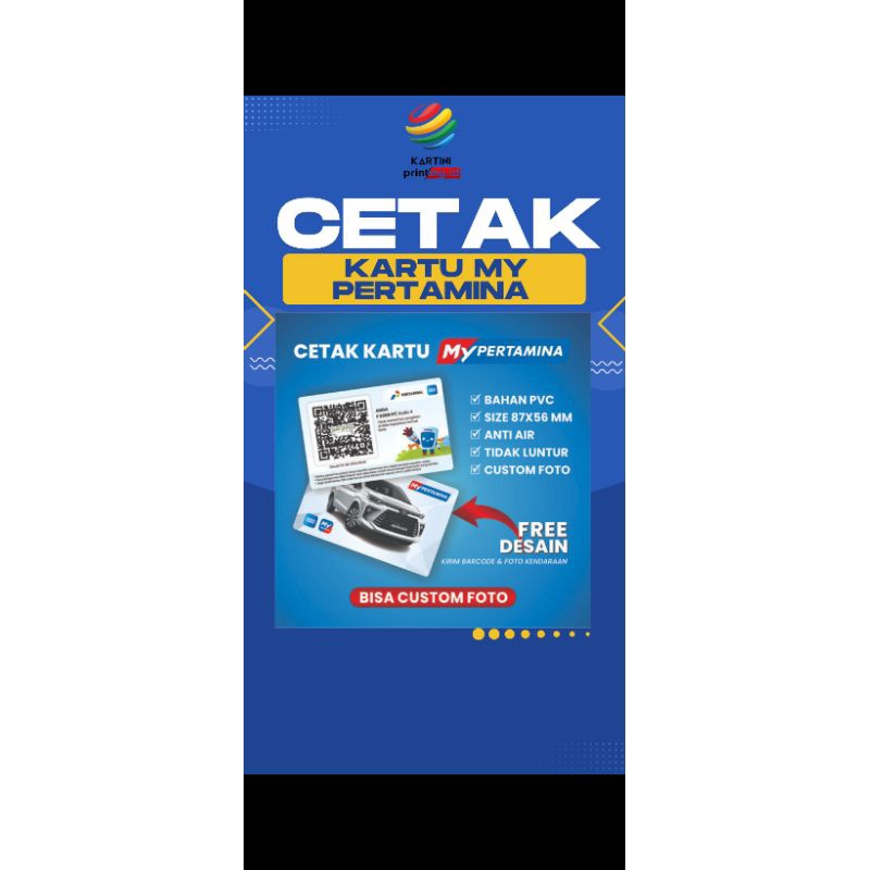 

Kartu My Pertamina Bahan PVC Card tebal Sehari Jadi