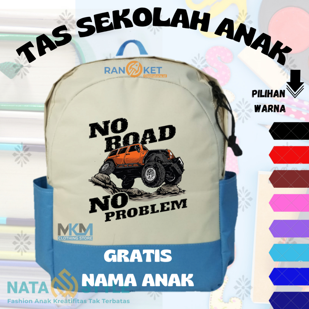 [ Free Cetak Nama ] Tas Sekolah Anak Mobil Jeep Adventure I Tas Ransel/Backpack Anak Mobil Jeep Adve