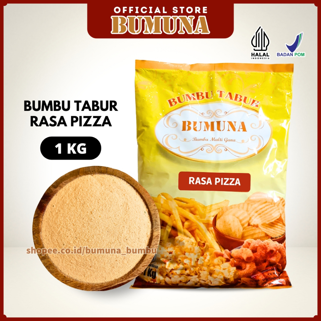 

Bumbu Tabur Rasa Pizza 1Kg BUMUNA - Bumbu Cemilan Snack Kripik
