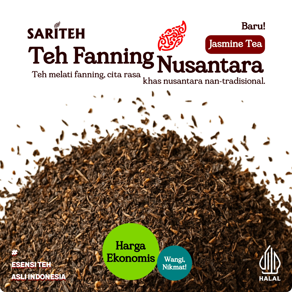 

Teh Fanning Nusantara Jasmine, dari Sariteh Indonesia - Teh Bubuk Seduhan Merah Aroma Melati - 1 kg