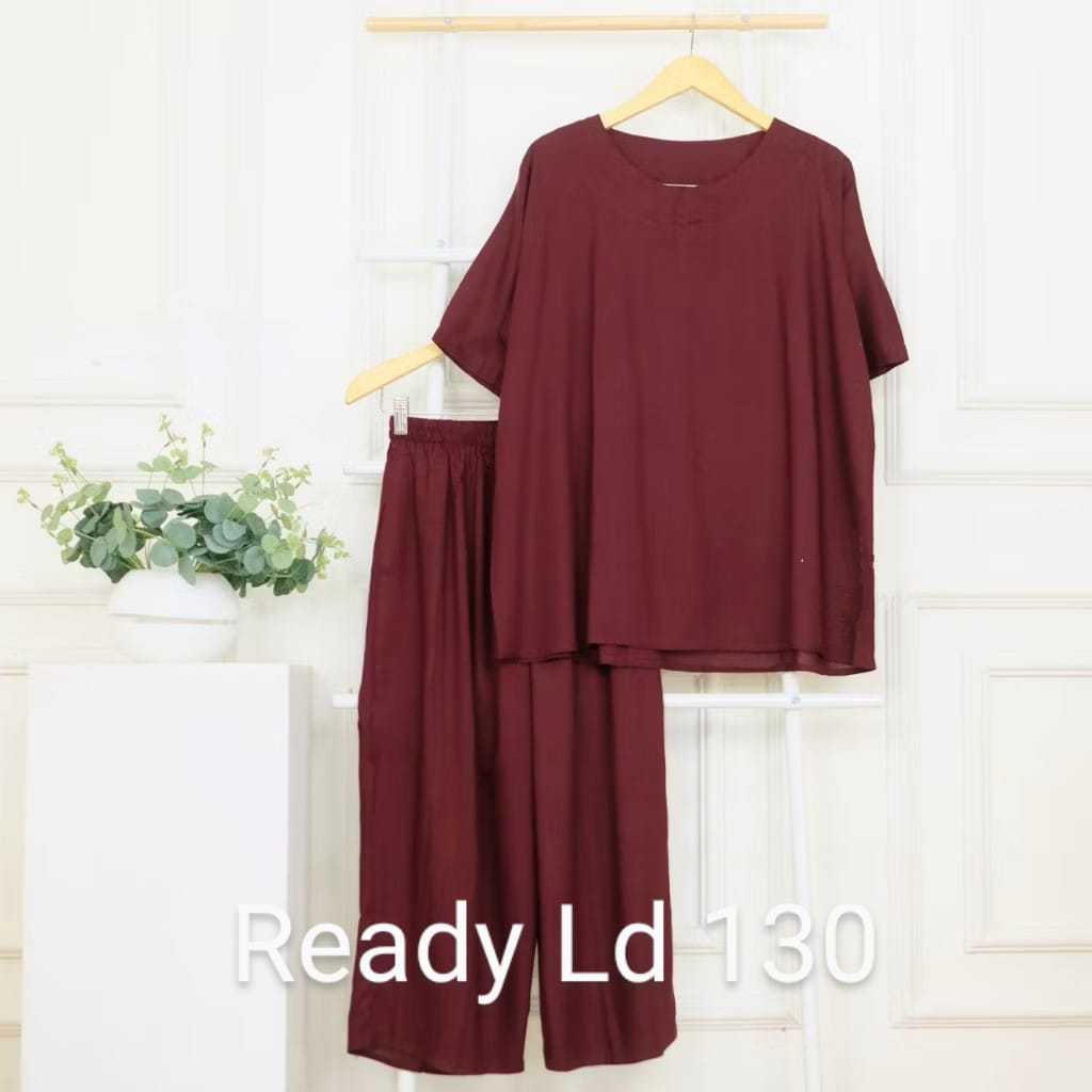 NJU LD 110.120.130CM XL.XXL.XXXL SETELAN ANDIN JUMBO/ONE SET POLOS CRINKLE AIRFLOW/BAJU PIYAMA