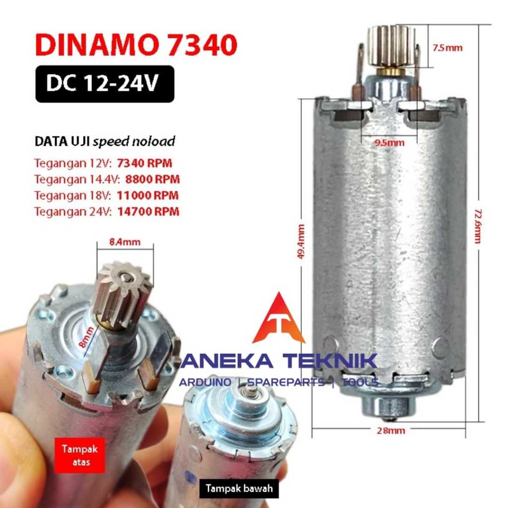 Dinamo Motor 7340 DC 12 - 24V