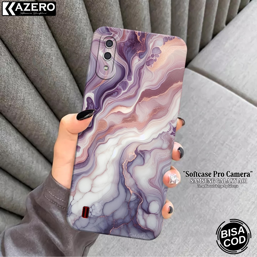 KAZERO - Case Hp Samsung Galaxy A01 - Fashion Case Abstrak - Pro Camera - Softcase Samsung Galaxy A0