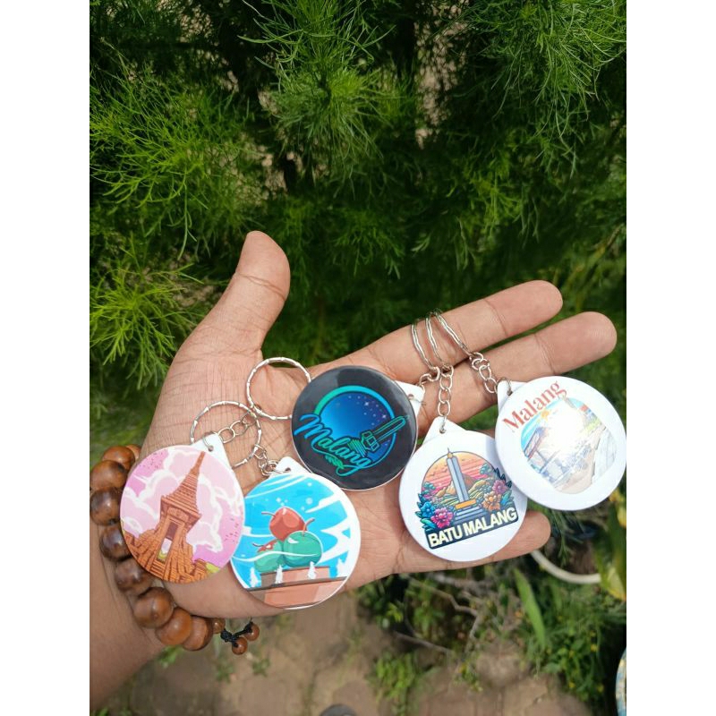 (50pcs) Gantungan Kunci Keychainn ICON MALANG, gantungan Kunci Oleh-oleh Malang, OLEH-OLEH Batu mala