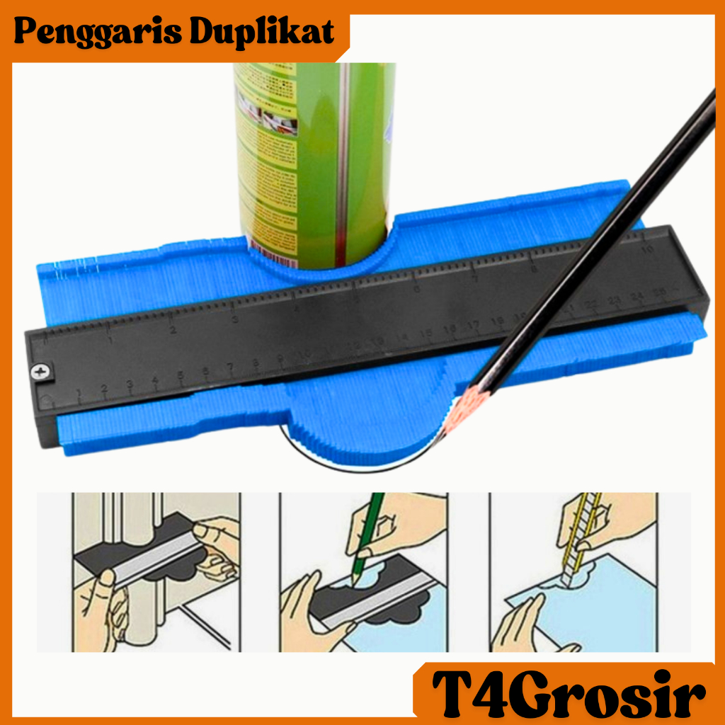 

Penggaris Duplikat Kontur 10 Inch Alat Ukur Multifungsi 25Cm