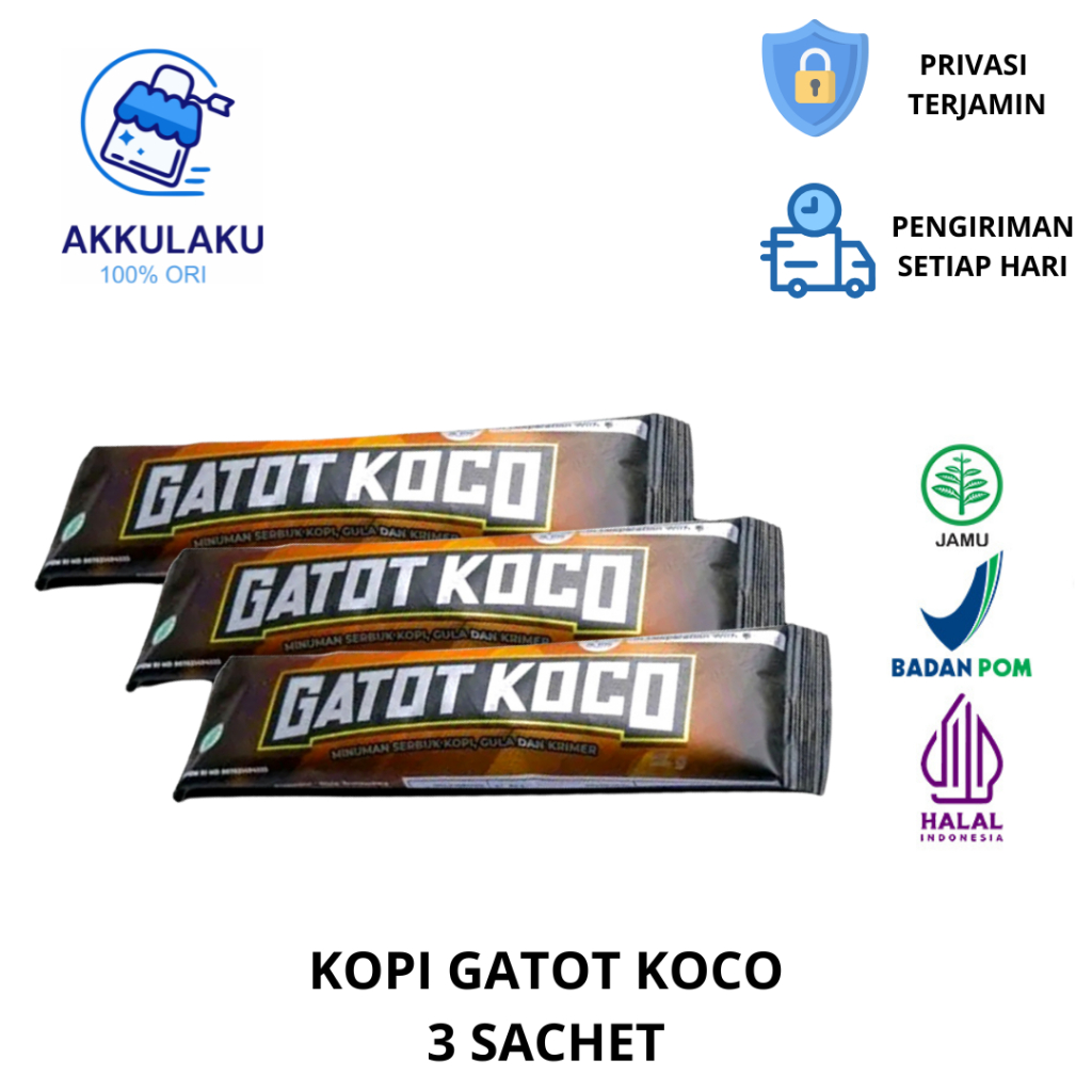 

Kopi Gatot Koco 3 Sachet - Gatot Kopi Pria Asli Original & BPOM