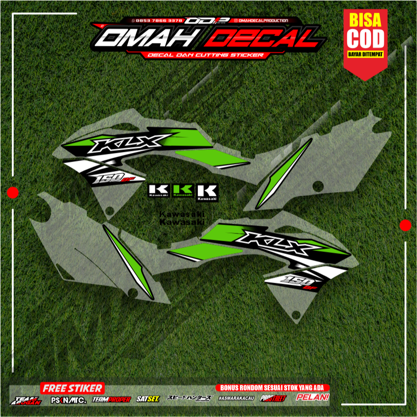 striping lis klx bf extrime 2017 hijau original stripping klx bf g 2018 vinil transprant max decal