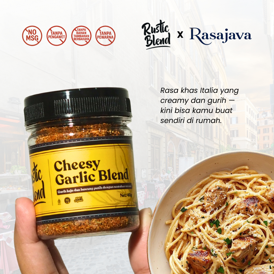 

Bumbu Marinasi Instan Ayam, Daging, Seafood, Cheesy Garlic Blend Rustic Blend Rendah Kalori Non MSG