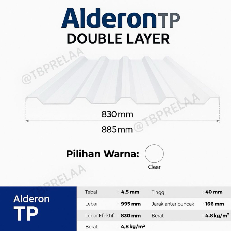 ALDERON TP DOUBLE LAYER TRANSPARAN / POLYCARBONATE /JABODETABEK