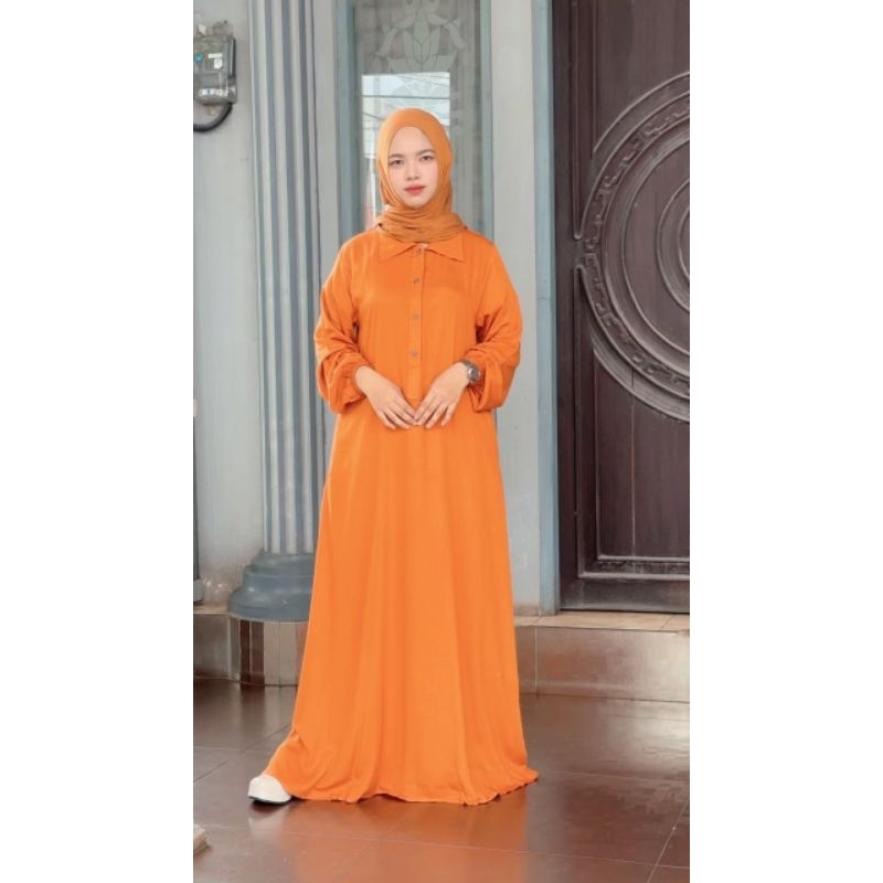 Gamis Syahida Polos Kerah