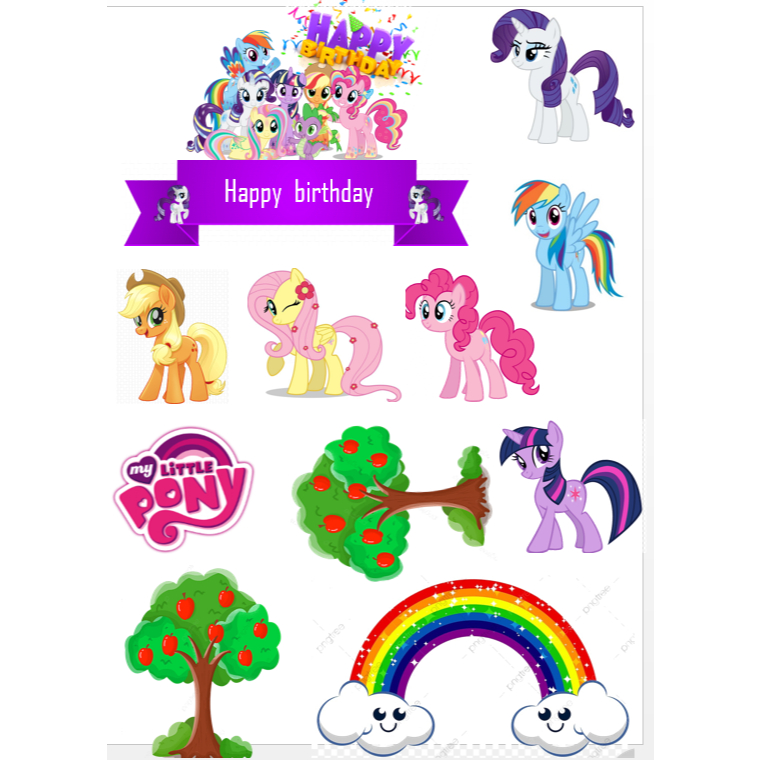 Topper Tema Unicorn Birthday Custom Nama