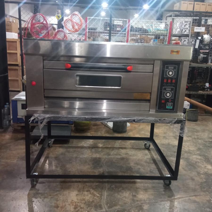 Meja Oven Meja Kaki Oven 1 Deck 2 Tray Siku Tebal 4 Roda Rem