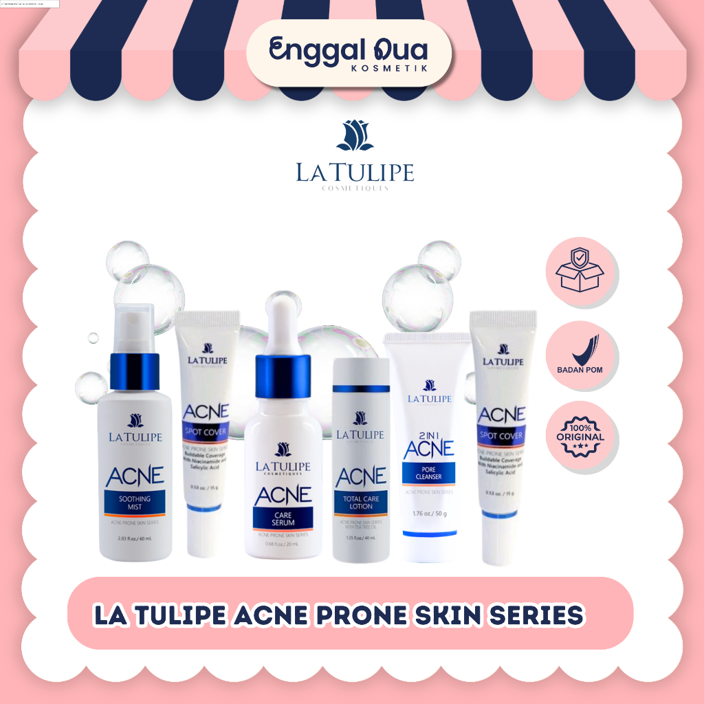 LA TULIPE ACNE PRONE SERIES - 3 IN 1 PORE CLEANSER - CARE SERUM - ACNE LOTION - ACNE SHOOTING MIST -