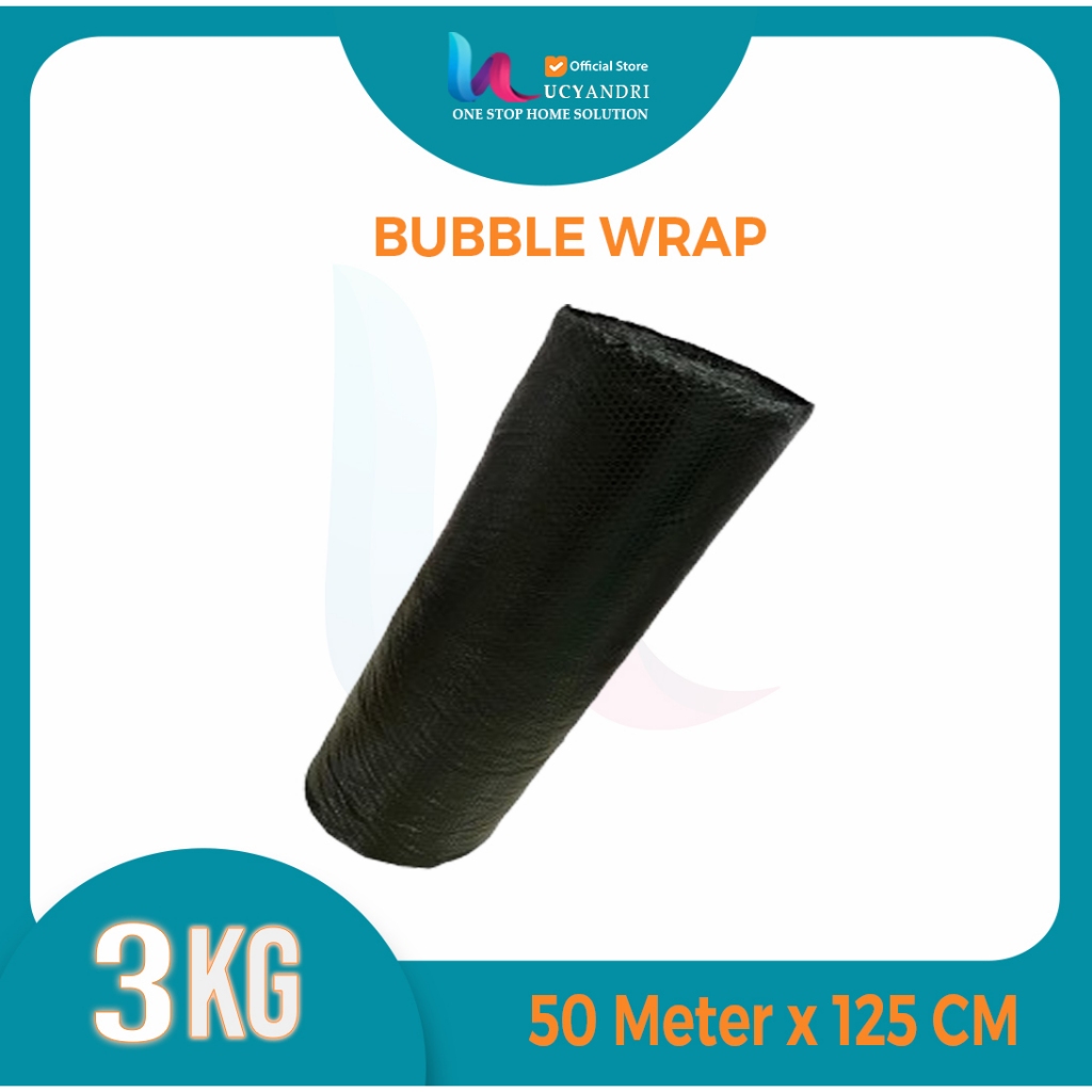 

Bubble Wrap Roll MURAH Hitam 1,25 x 50 m - 3 kg bungkus packing kemasan 125 cm x 50 meter KHUSUS GOSEND / GRAB / INSTANS
