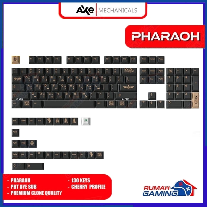 AXE MECHANICALS - Cherry - Pharaoh - Pbt - Dye Sub - Keycap - Keycaps