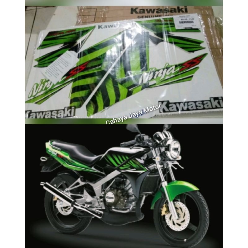 striping stiker lis ninja ss loreng zebra hijau 2014 2015 asli kawasaki full set