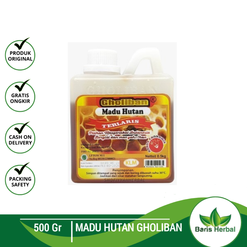 

Gholiban Madu Hutan Kalimatan Diperkaya Beepollen dan Royal Jelly 500 gr ORIGINAL