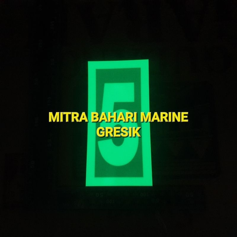 

Stiker IMO Symbol IMPA 334205, 334245 Number 5 Ukuran 7,5x15cm Glow In The Dark